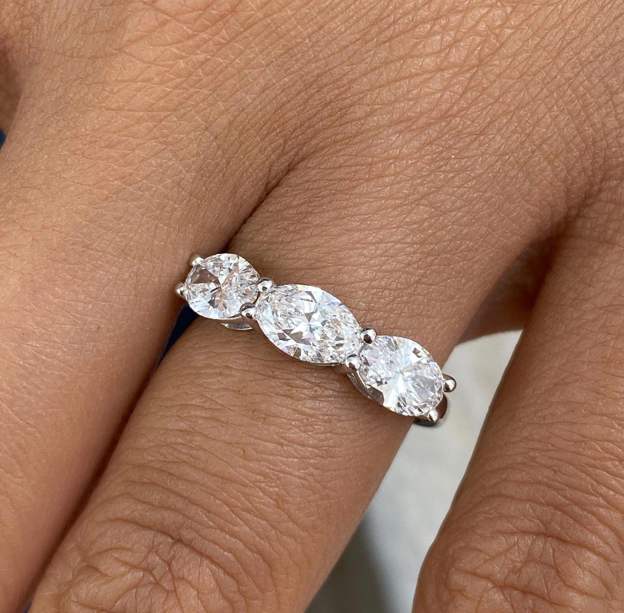 1.80ct Oval 3-Stone Wedding Ring