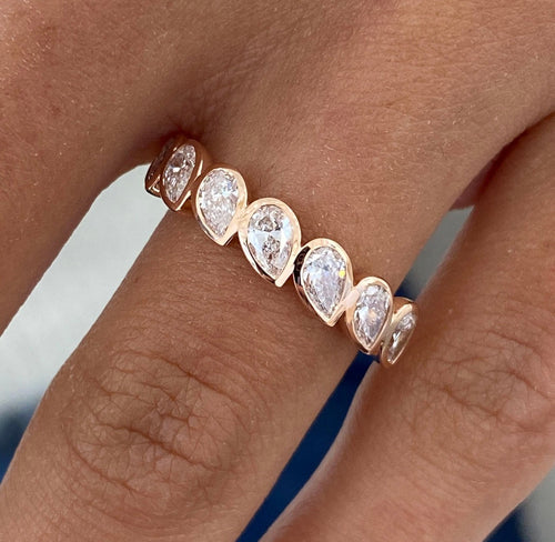 1.00ct Pear Cut Bezel Set Ring