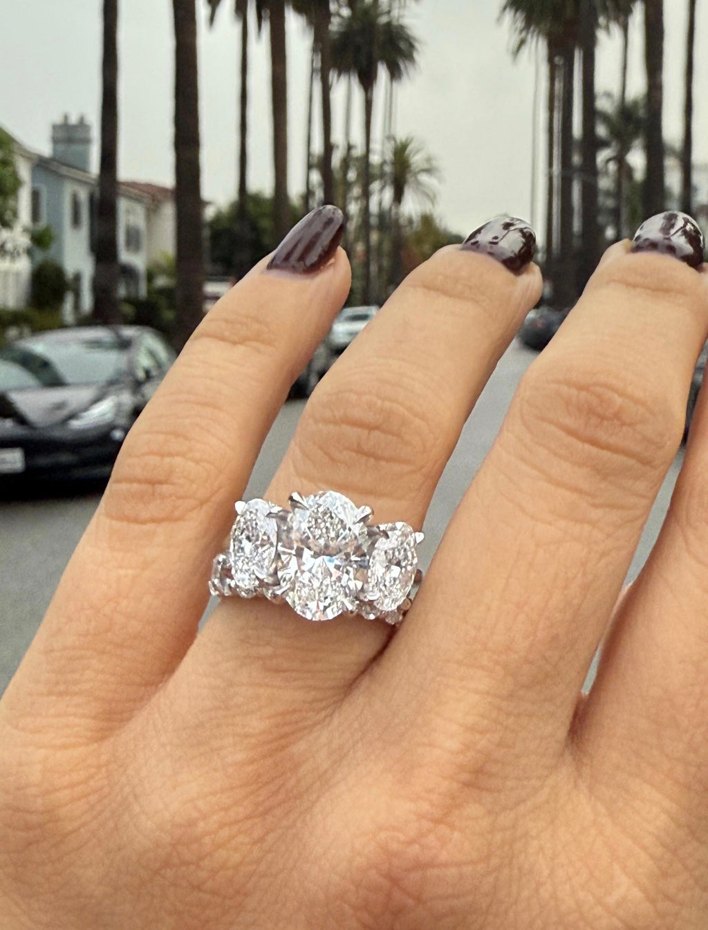 5.25ct Oval 3-stone Engagement Ring