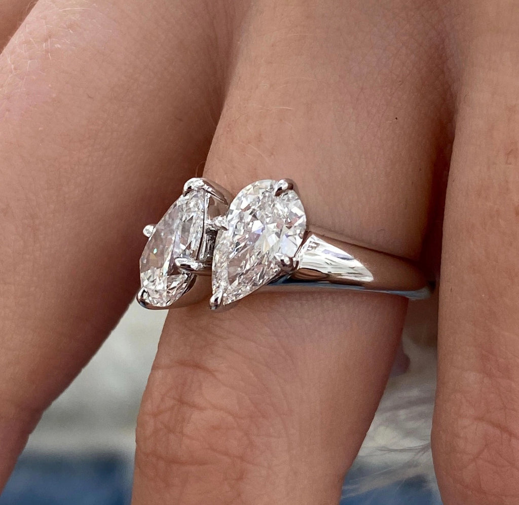 2.00 Pear Cut Two-Stone Ring