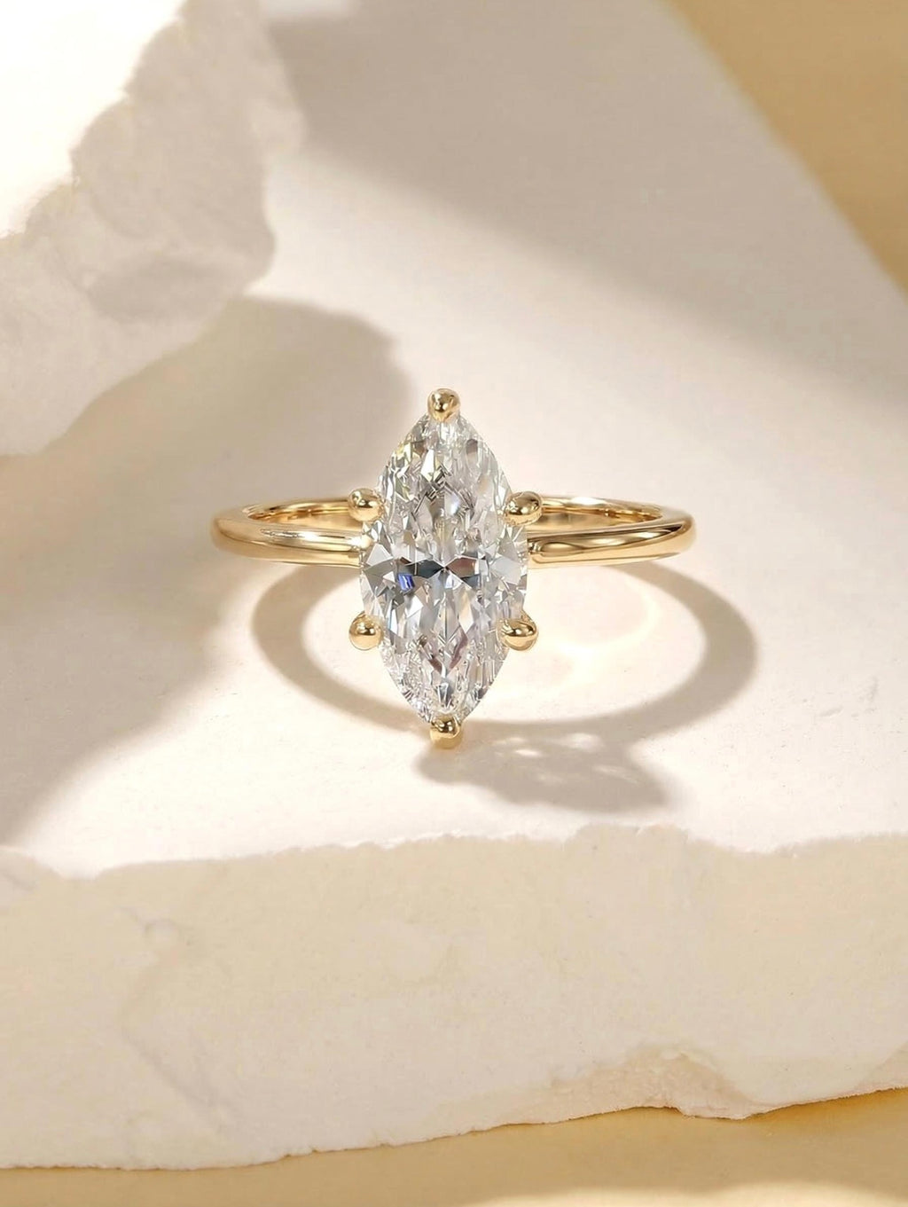 3ct Marquise Cut Tulip Setting Ring