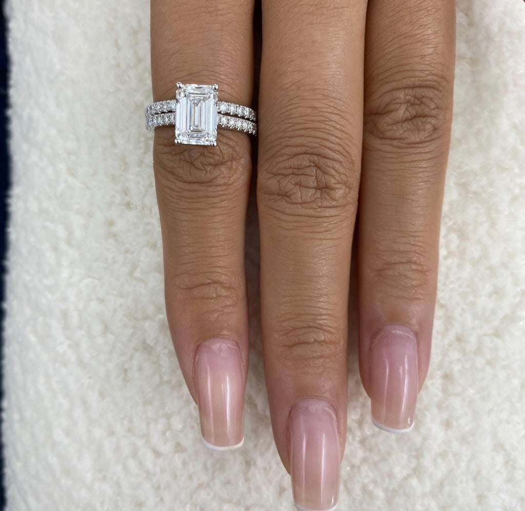 1.50ct Emerald Cut Ring with Wedding Band