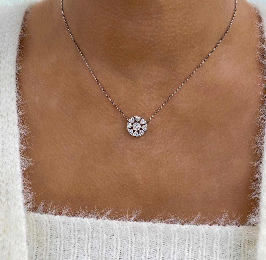 2ct Heart & Round Cut Diamond Pendant Necklace