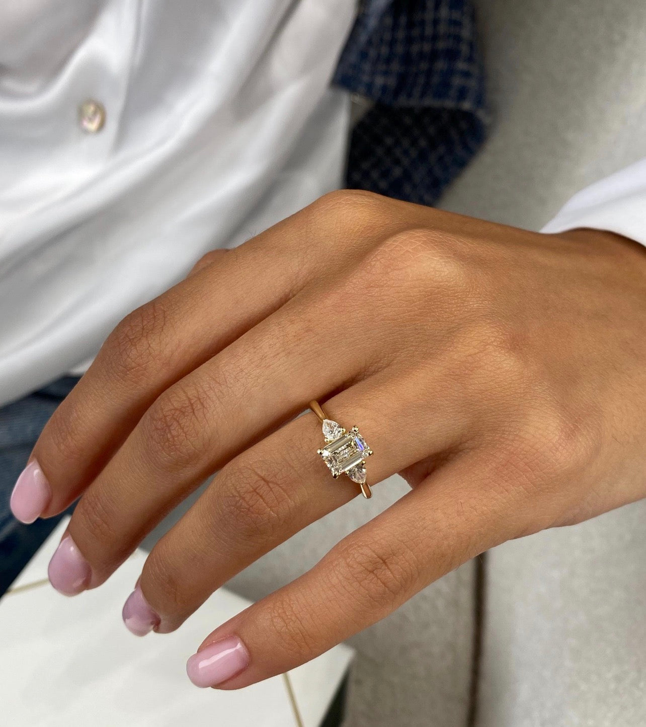 1.50ct Emerald Cut 3-stone Ring