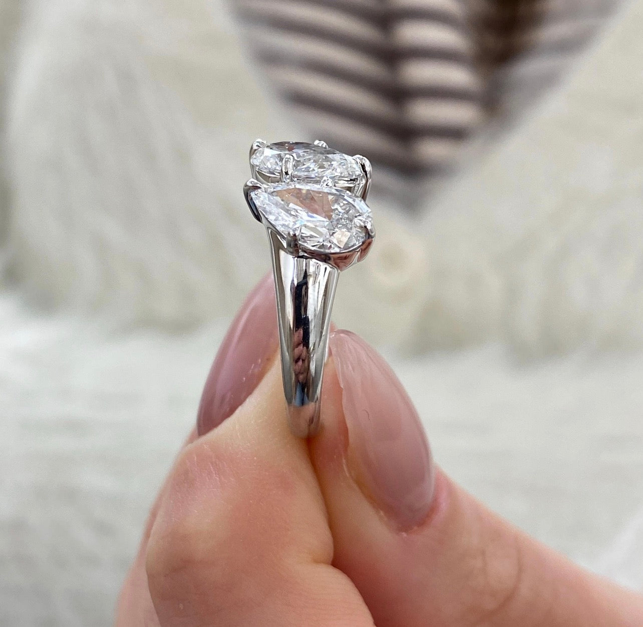 2.00 Pear Cut Two-Stone Ring