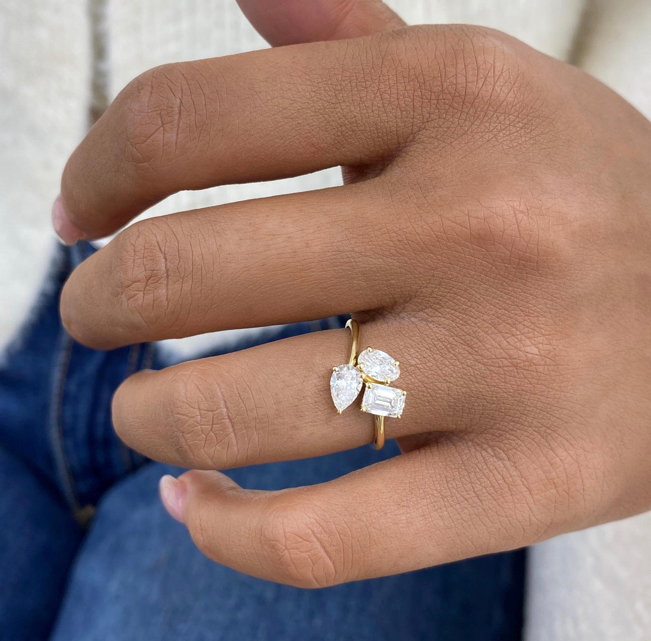 1.50ct Three-Stones Mixed Shape Wedding Ring