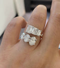 2.50ct Emerald & Oval Wedding Band