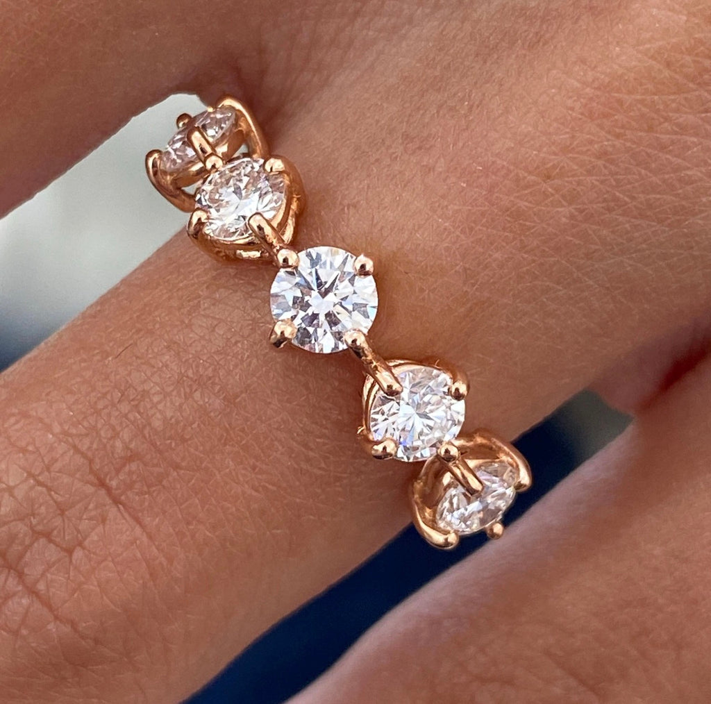 1.25ct Round Cut Diamond Wedding Band