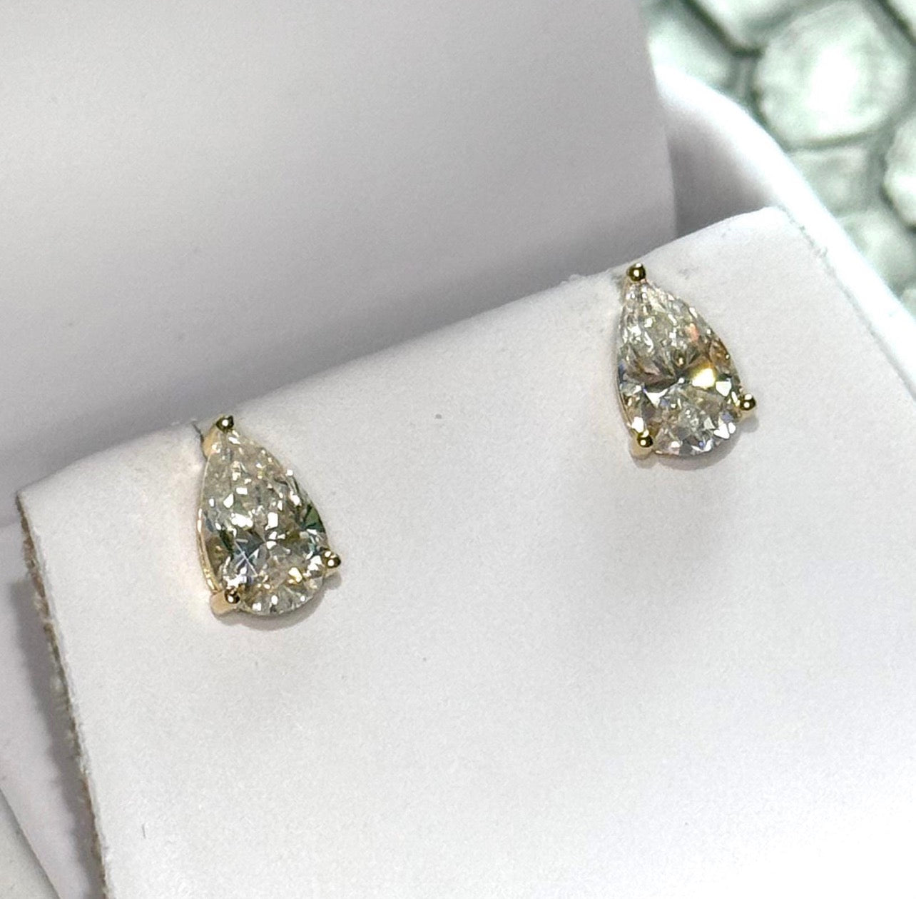 Pear Cut Prong Set Studs