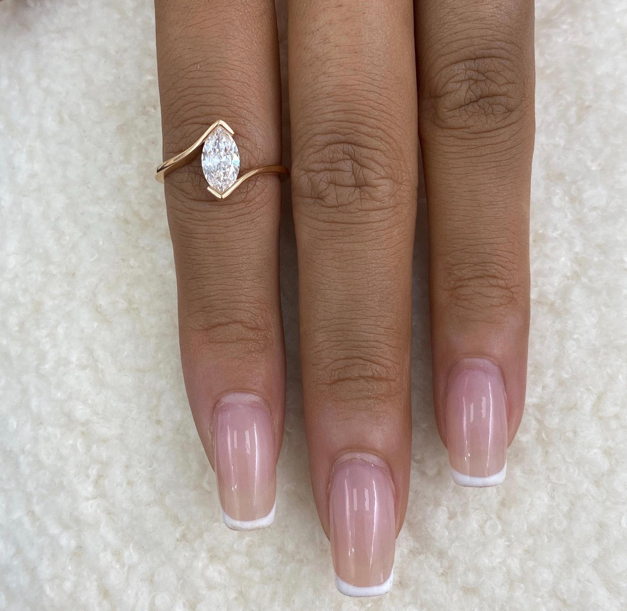 1.00ct Marquise Vertical Capture Ring