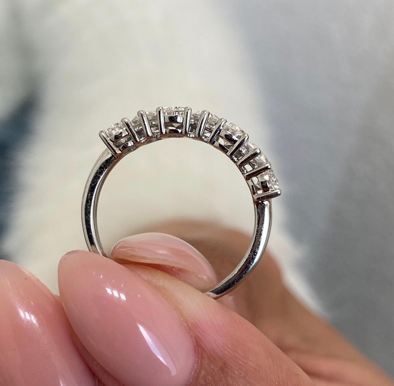 1.6ct Pear Cut Diamond Wedding Band