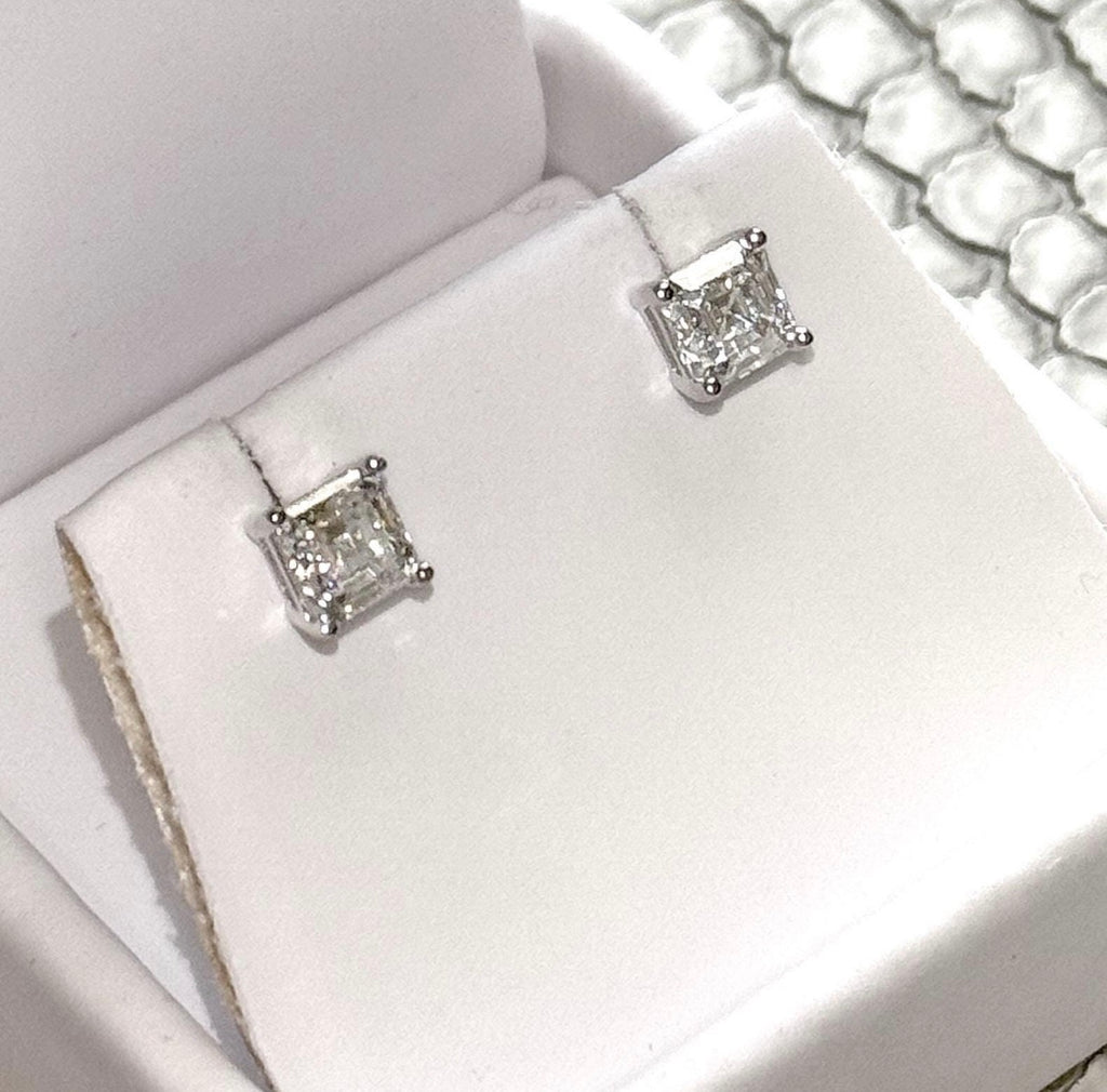 2ct Asscher Cut Stud Earrings