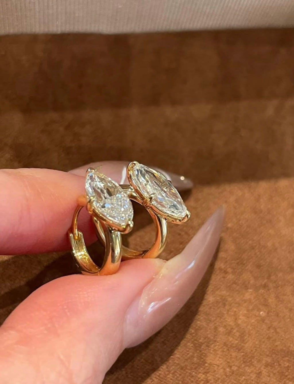 4ct Marquise Hoop Earrings