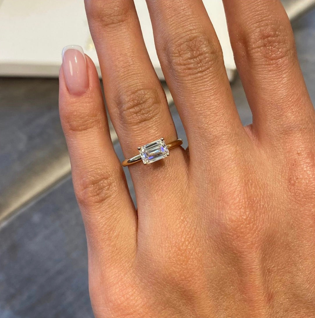 1.00ct Emerald East West Set Proposal Ring