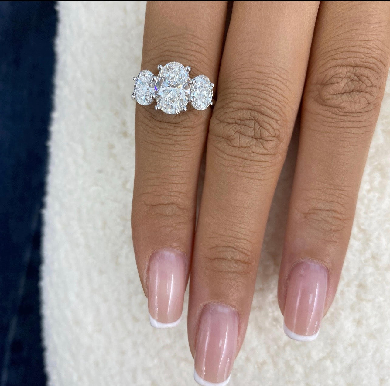 3.70ct Oval 3-Stones Ring