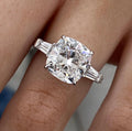 3.20ct Cushion Cut with Tapered Baguette Ring