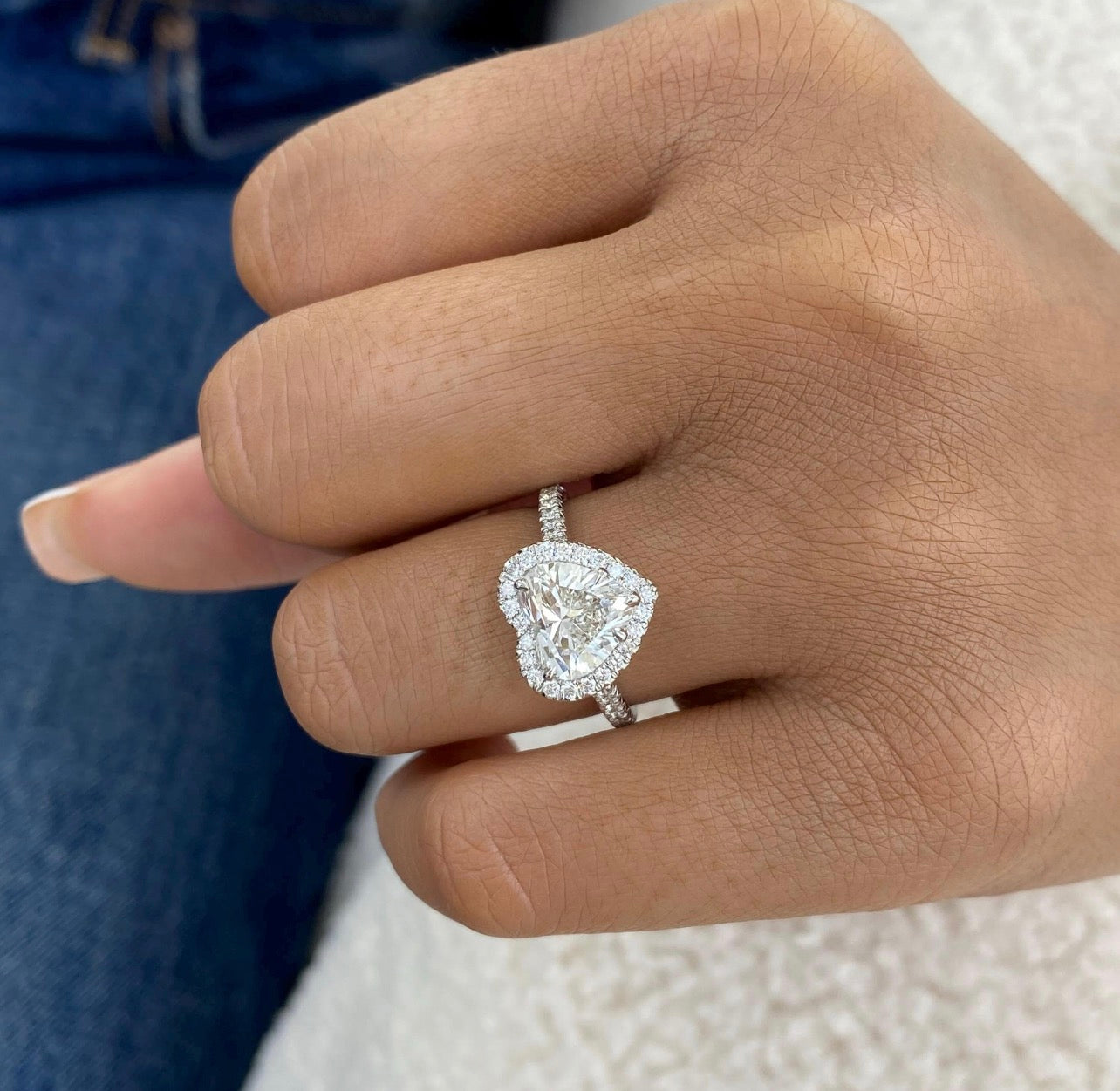 2.50ct Heart Cut Halo Ring