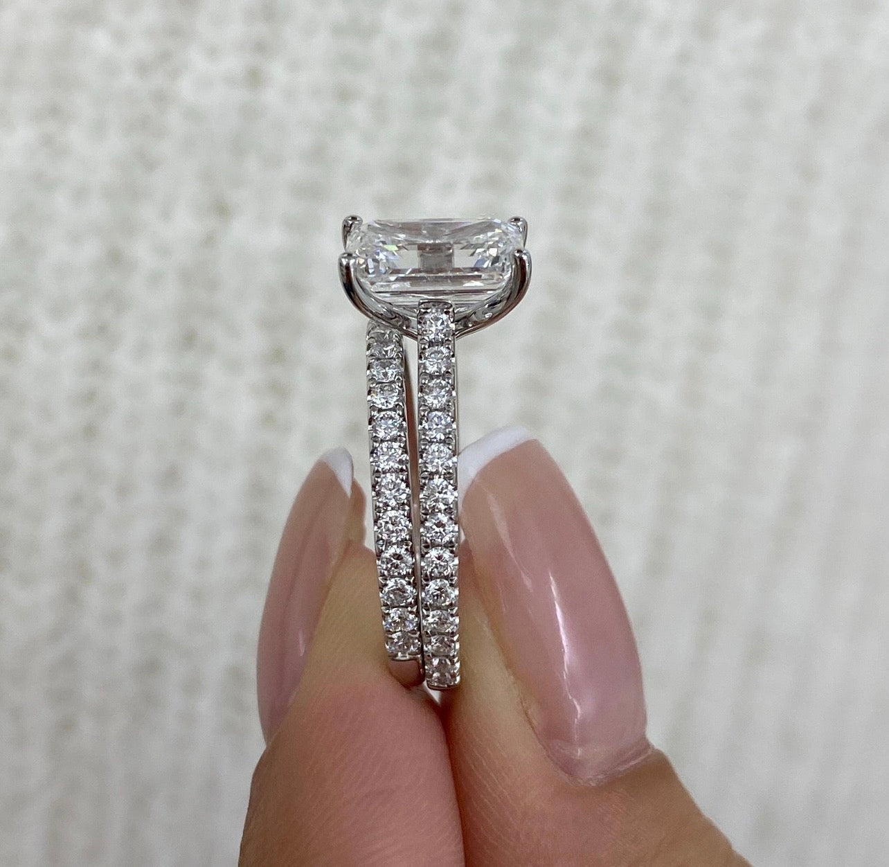 1.50ct Emerald Cut Ring with Wedding Band