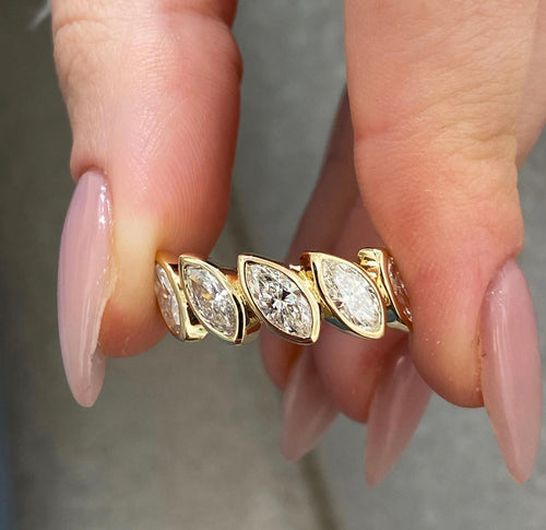 1.50ct Marquise Cut Tilted Wedding Ring