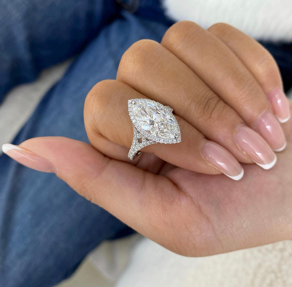 4ct Marquise Cut Split Band Engagement Ring