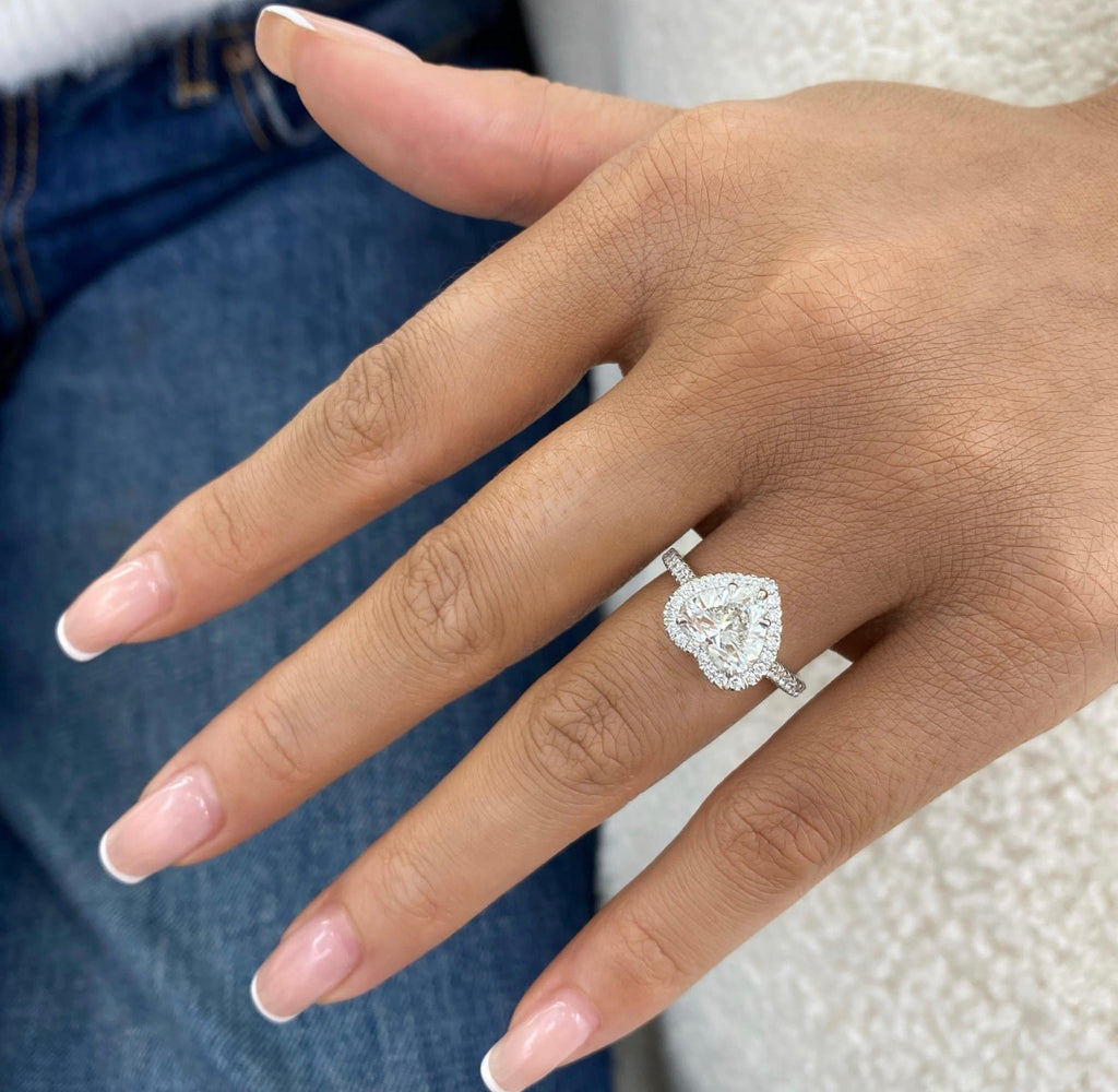 2.50ct Heart Cut Halo Ring