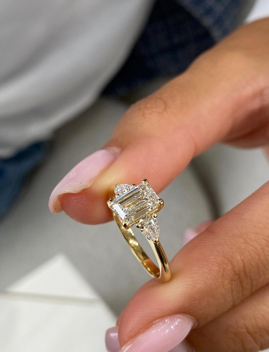 1.50ct Emerald Cut 3-stone Ring