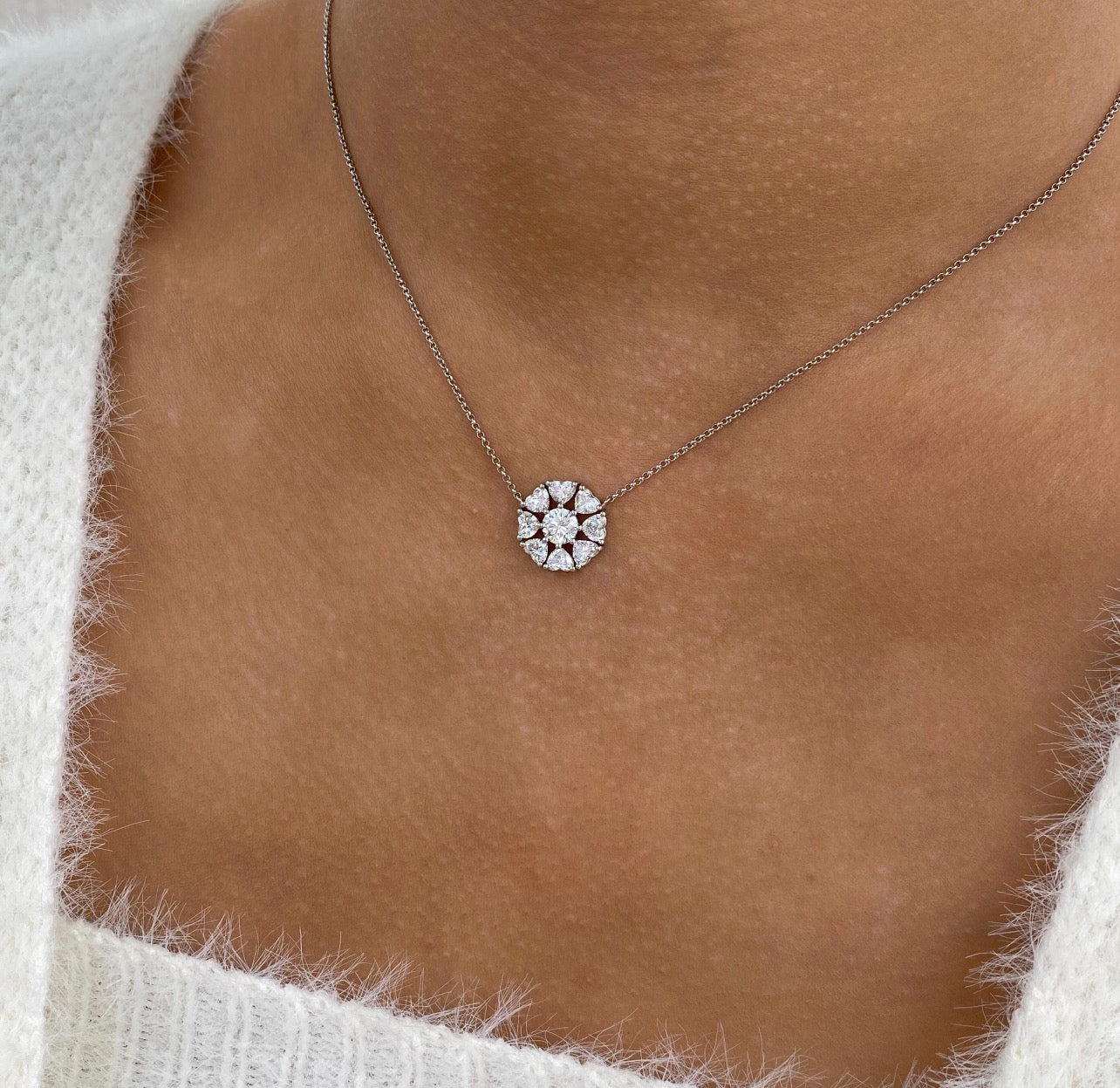 2ct Heart & Round Cut Diamond Pendant Necklace