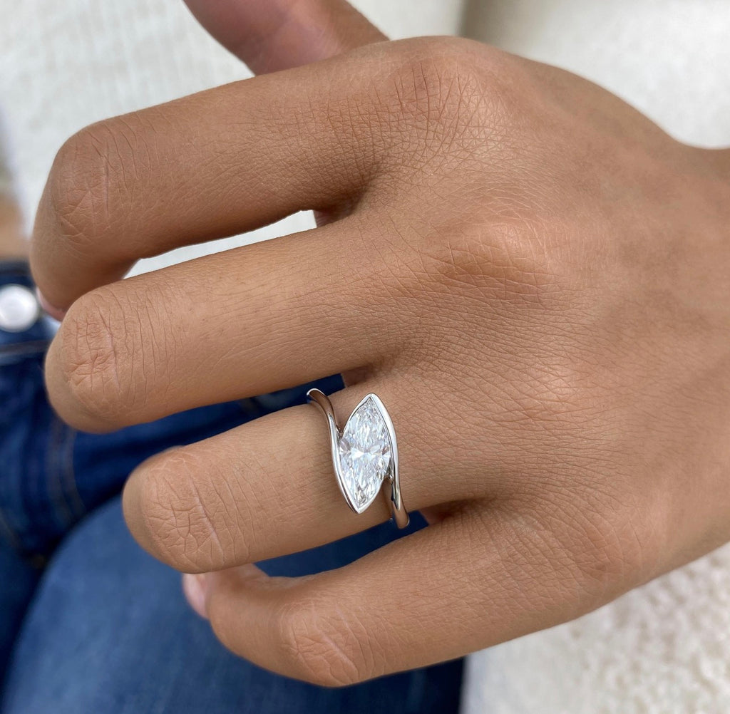 1.50ct Marquise Cut Bypass Set Ring