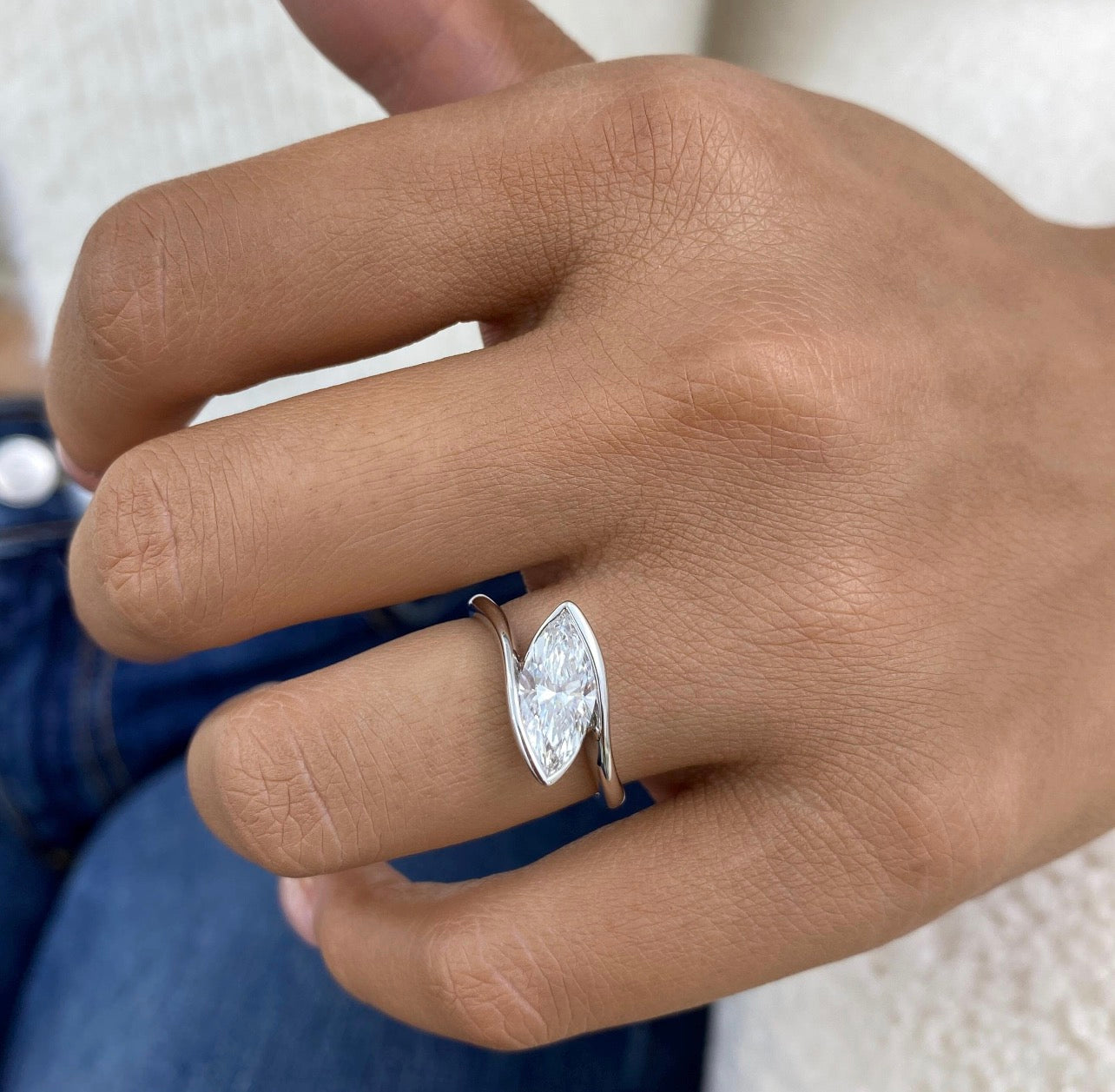 1.50ct Marquise Cut Bypass Set Ring