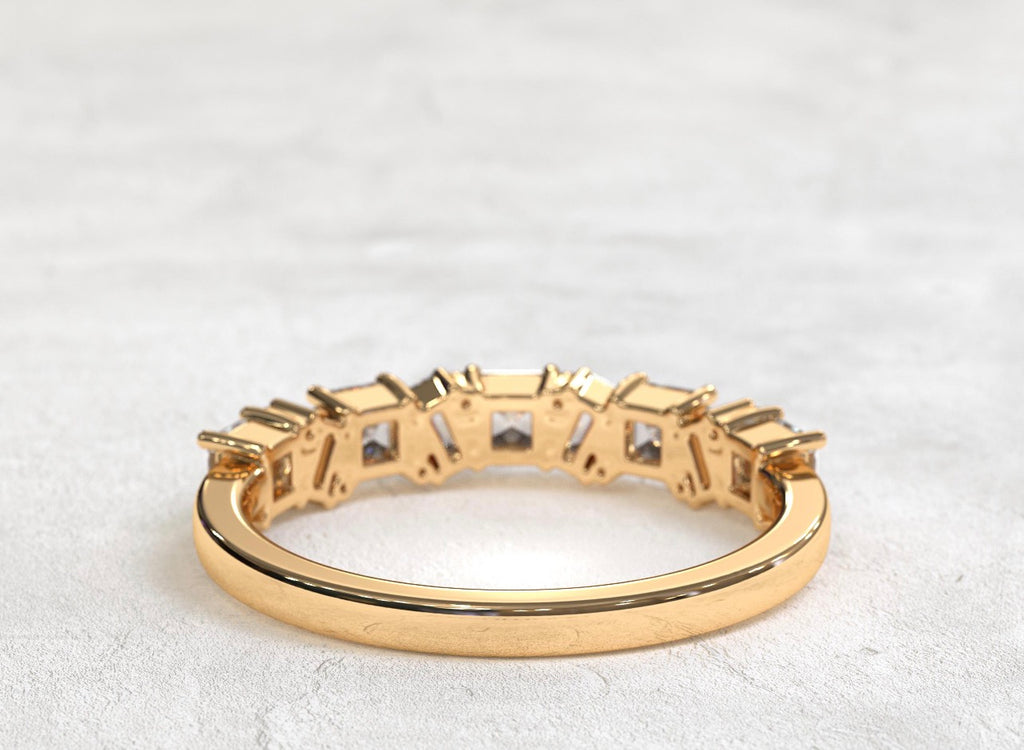 0.86ct Asscher, Baguette & Round Cut Wedding Band