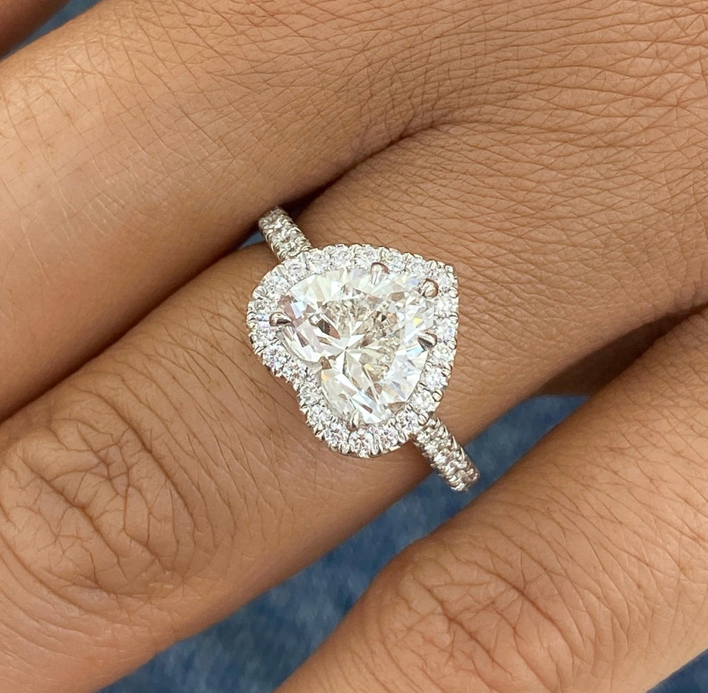2.50ct Heart Cut Halo Ring