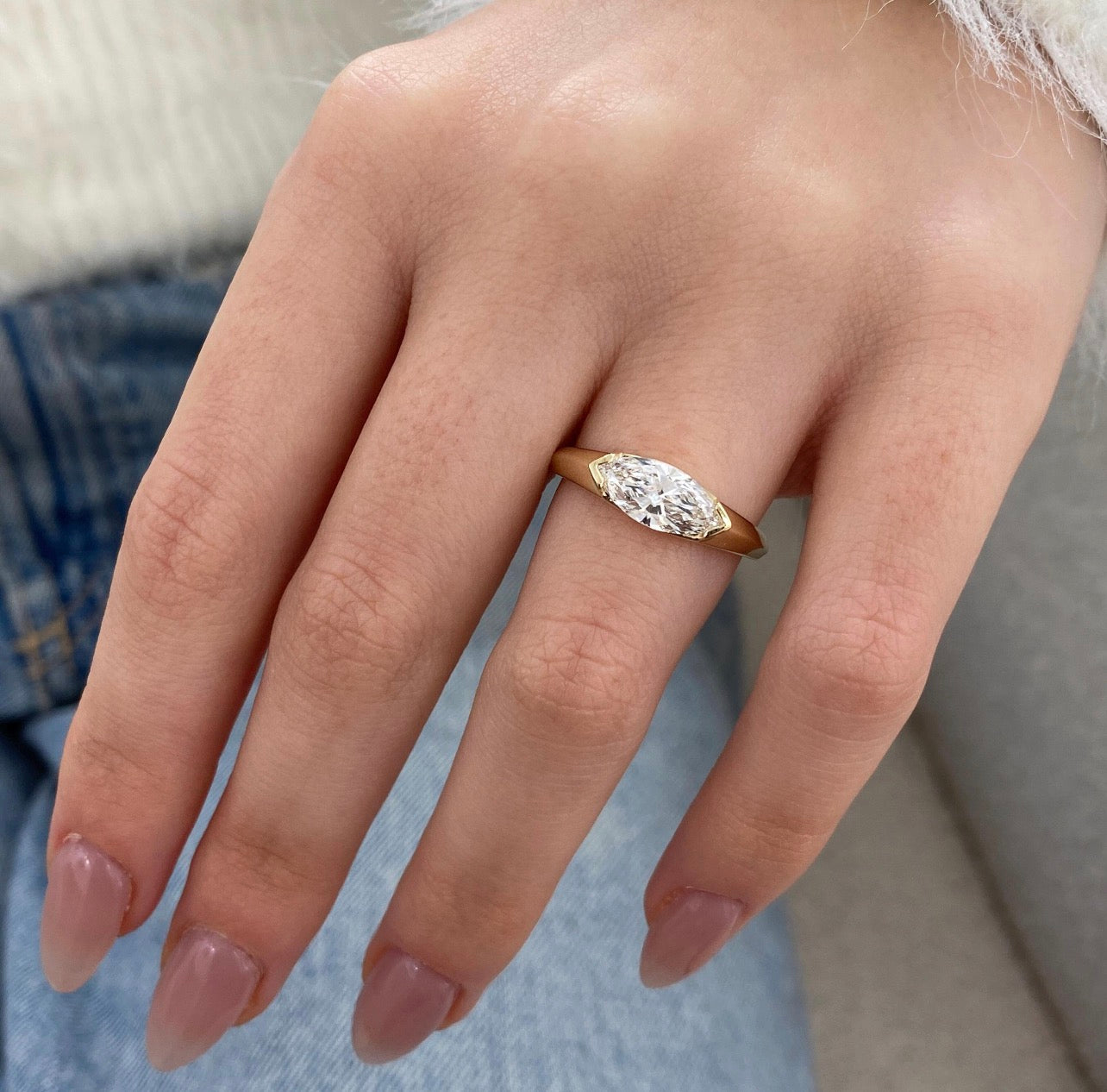 1ct Marquise Cut Solitaire Ring