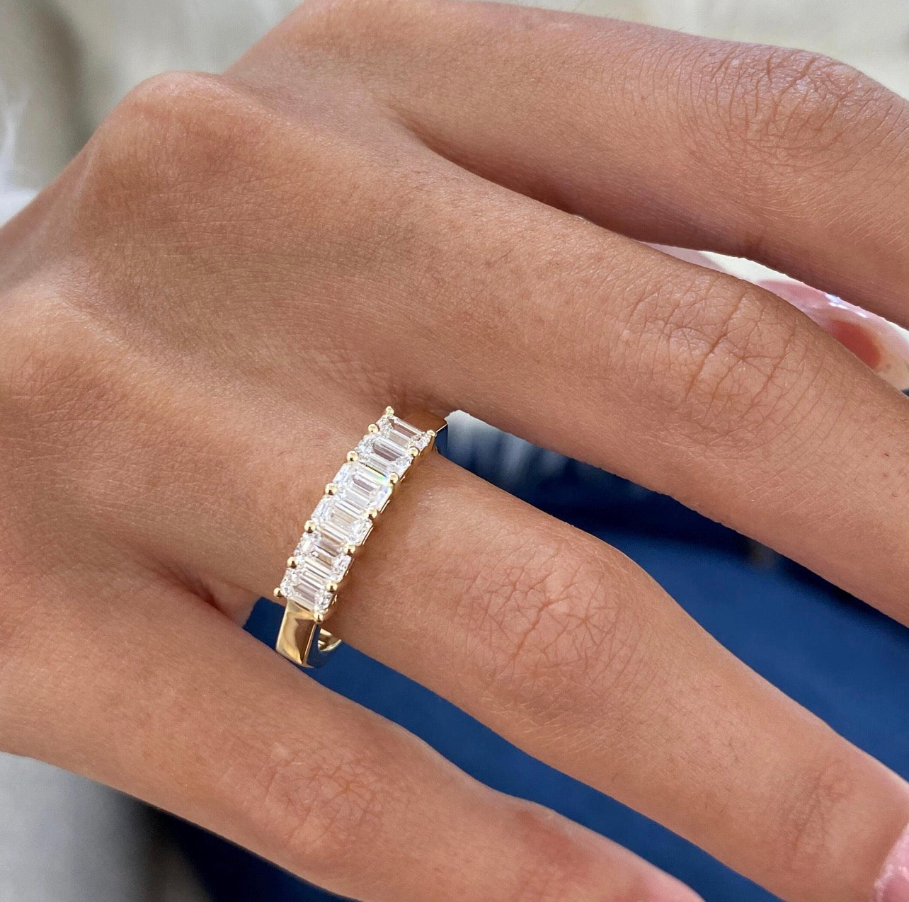 1.20ct Emerald Cut Wedding Band