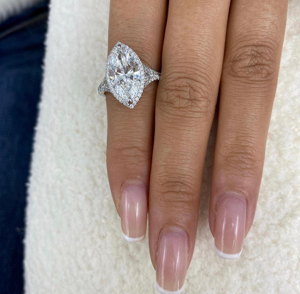 4ct Marquise Cut Split Band Engagement Ring