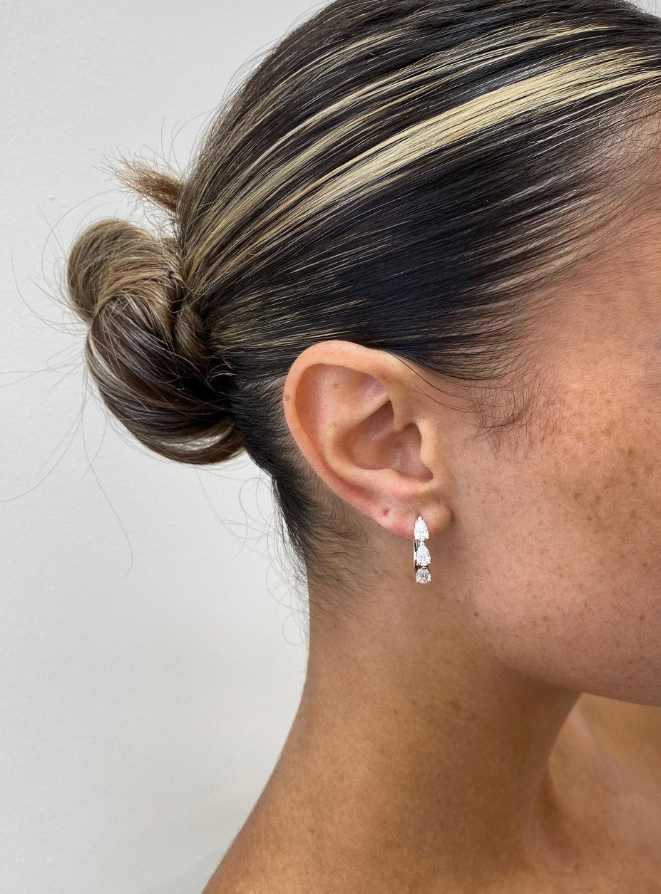 1.50ct Pear Cut Hoop Earrings