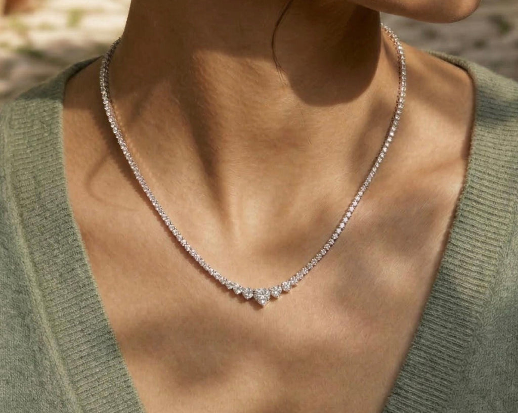7.00ct Round Cut Graduate Necklace