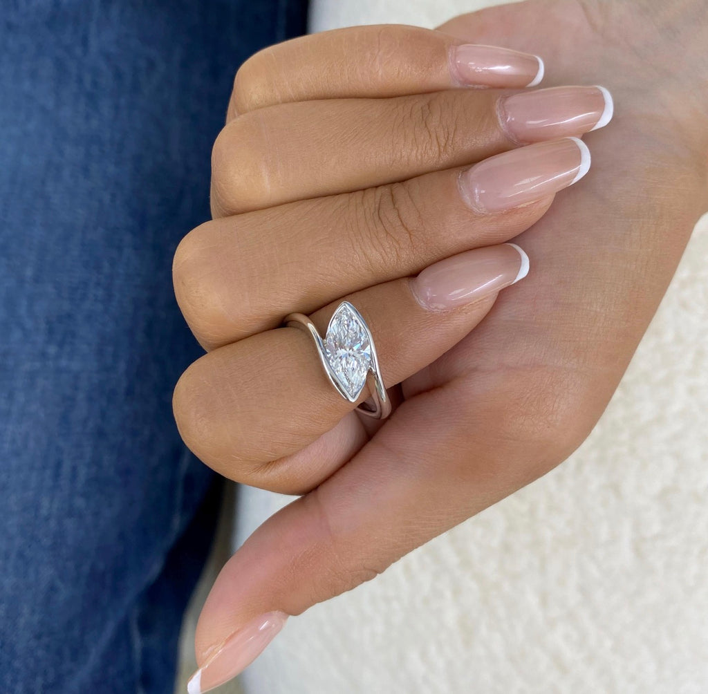 1.50ct Marquise Cut Bypass Set Ring