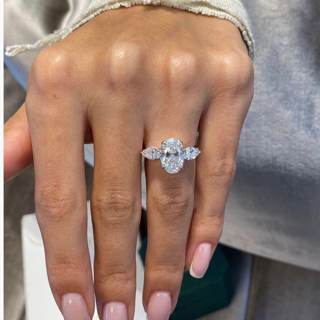 2.5ct Oval Cut 3-stone Ring