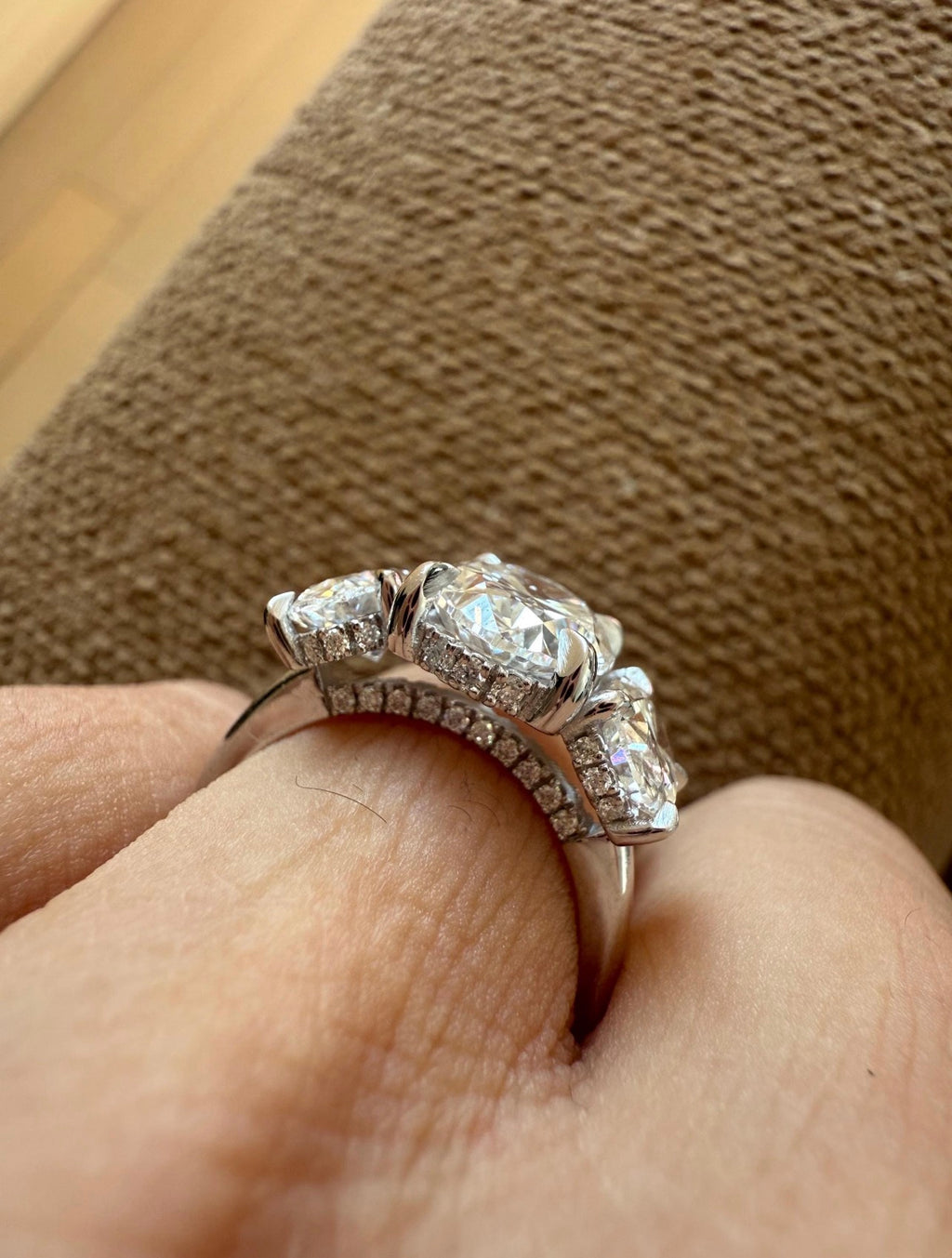 5.25ct Oval 3-stone Engagement Ring