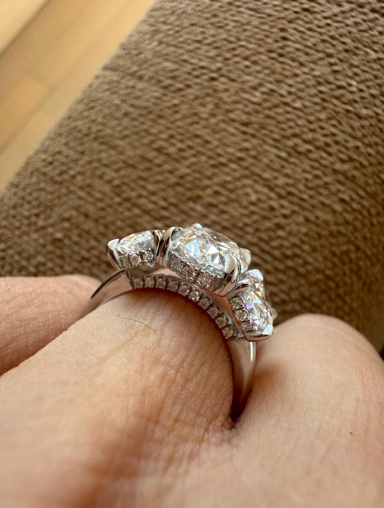 5.25ct Oval 3-stone Engagement Ring