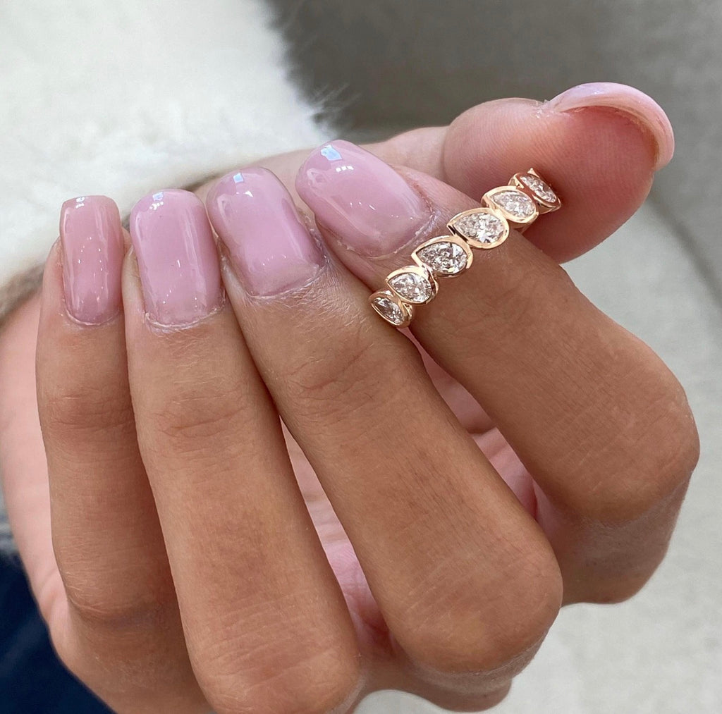1.00ct Pear Cut Bezel Set Ring