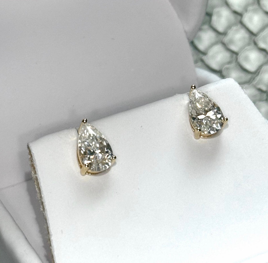 Pear Cut Prong Set Studs