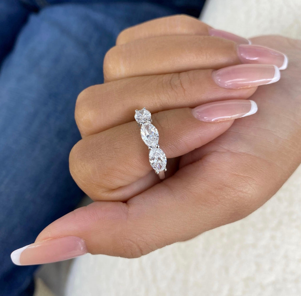 1.80ct Oval 3-Stone Wedding Ring