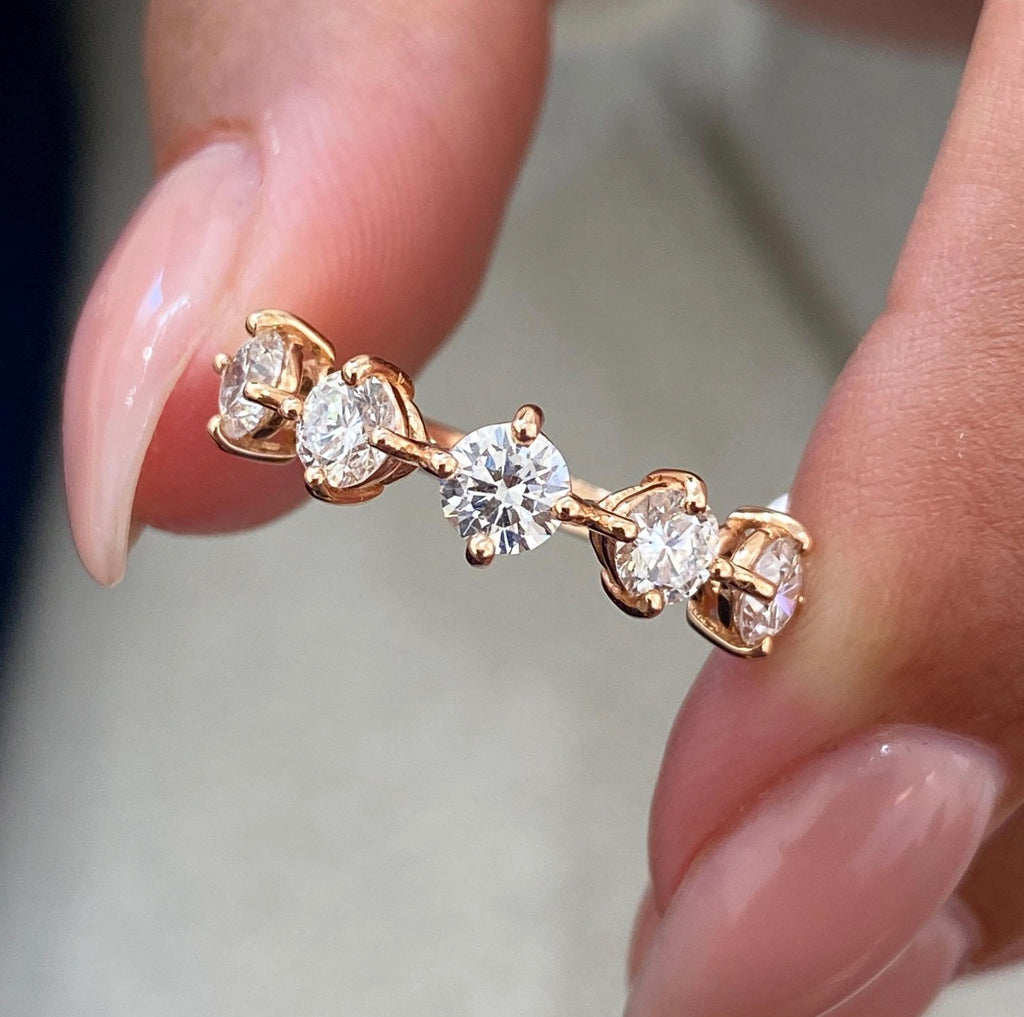 1.25ct Round Cut Diamond Wedding Band