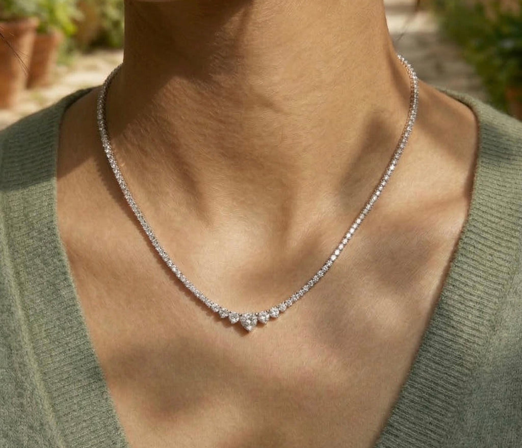 7.00ct Round Cut Graduate Necklace