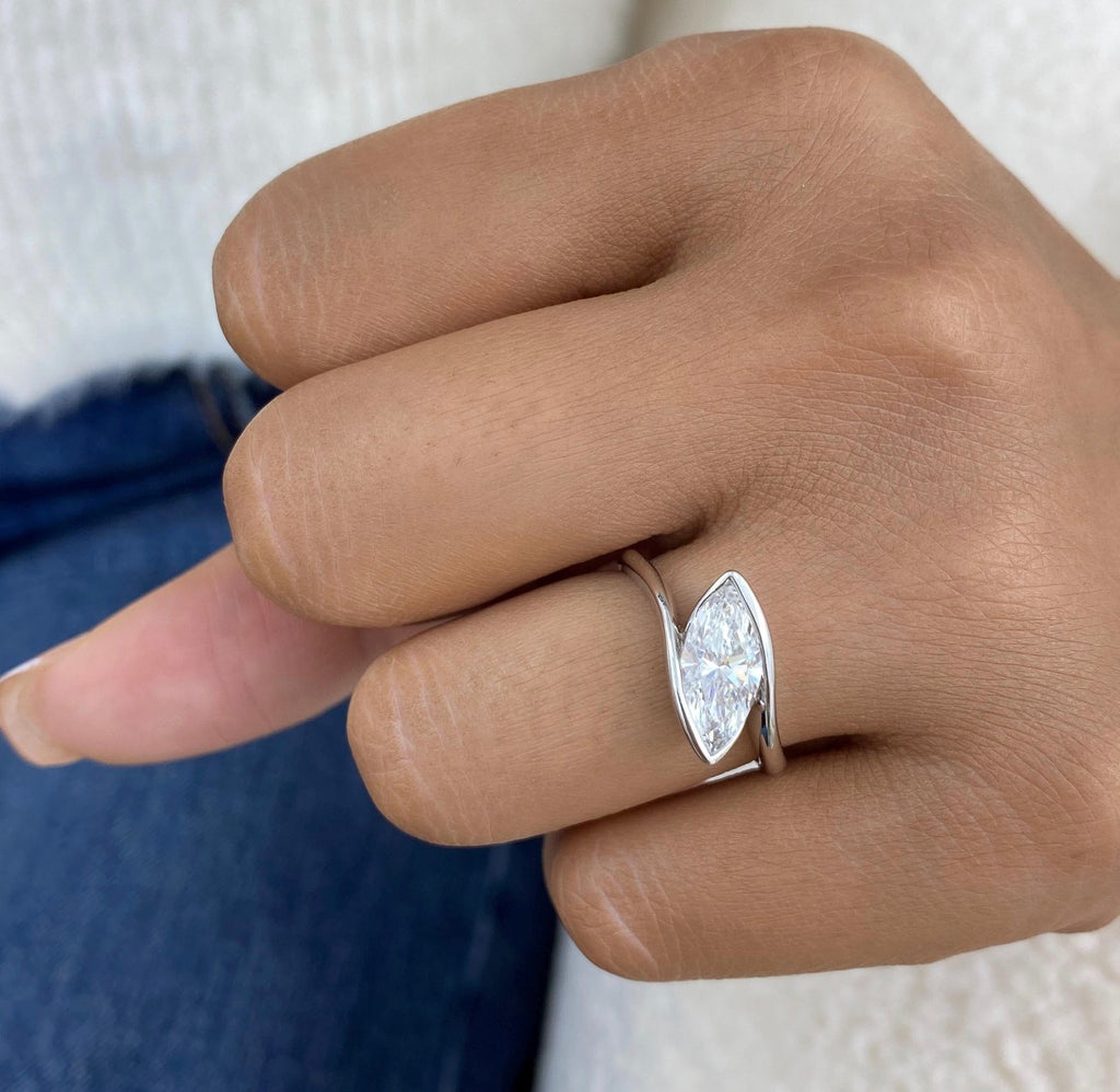 1.50ct Marquise Cut Bypass Set Ring