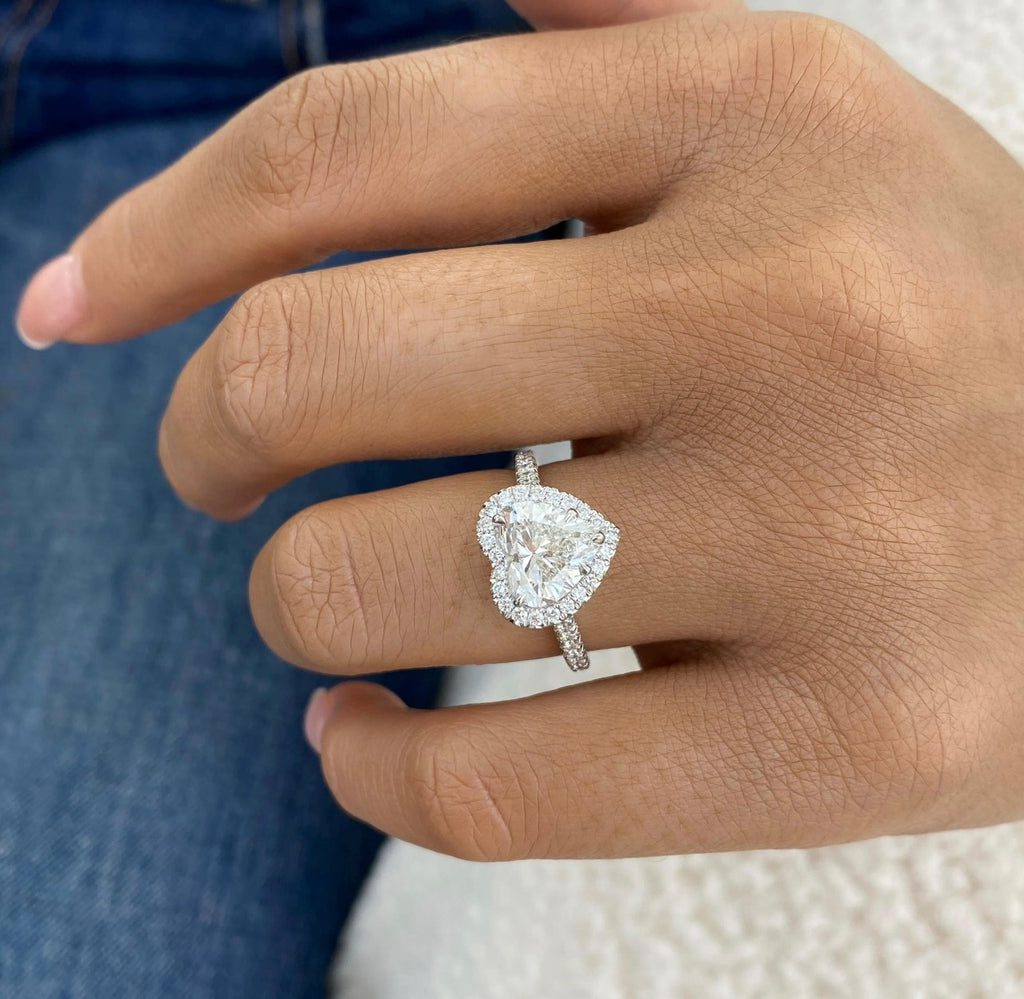 2.50ct Heart Cut Halo Ring