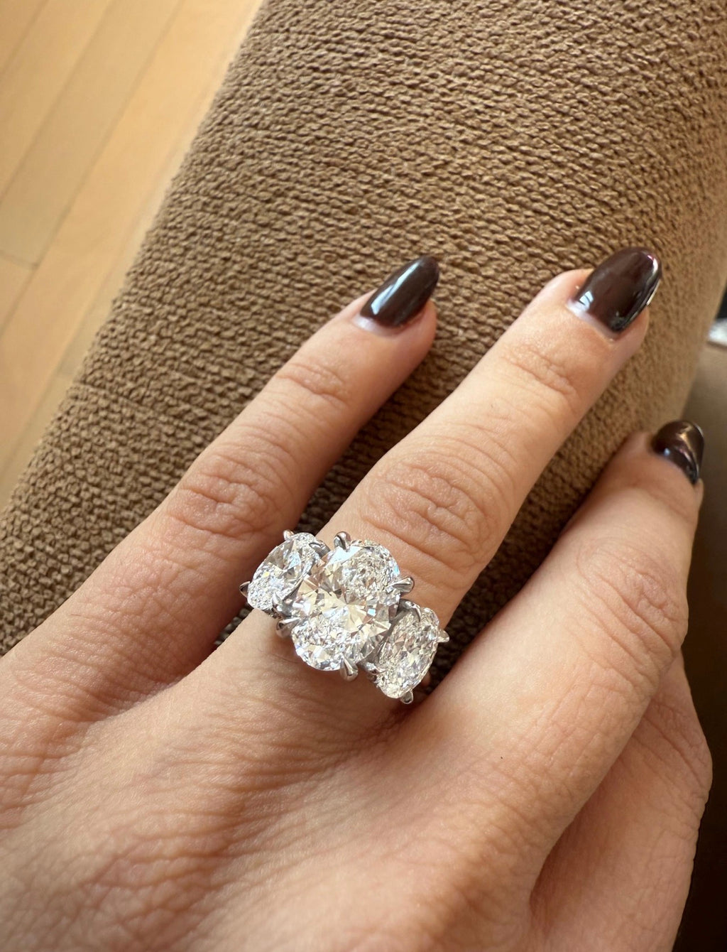5.25ct Oval 3-stone Engagement Ring