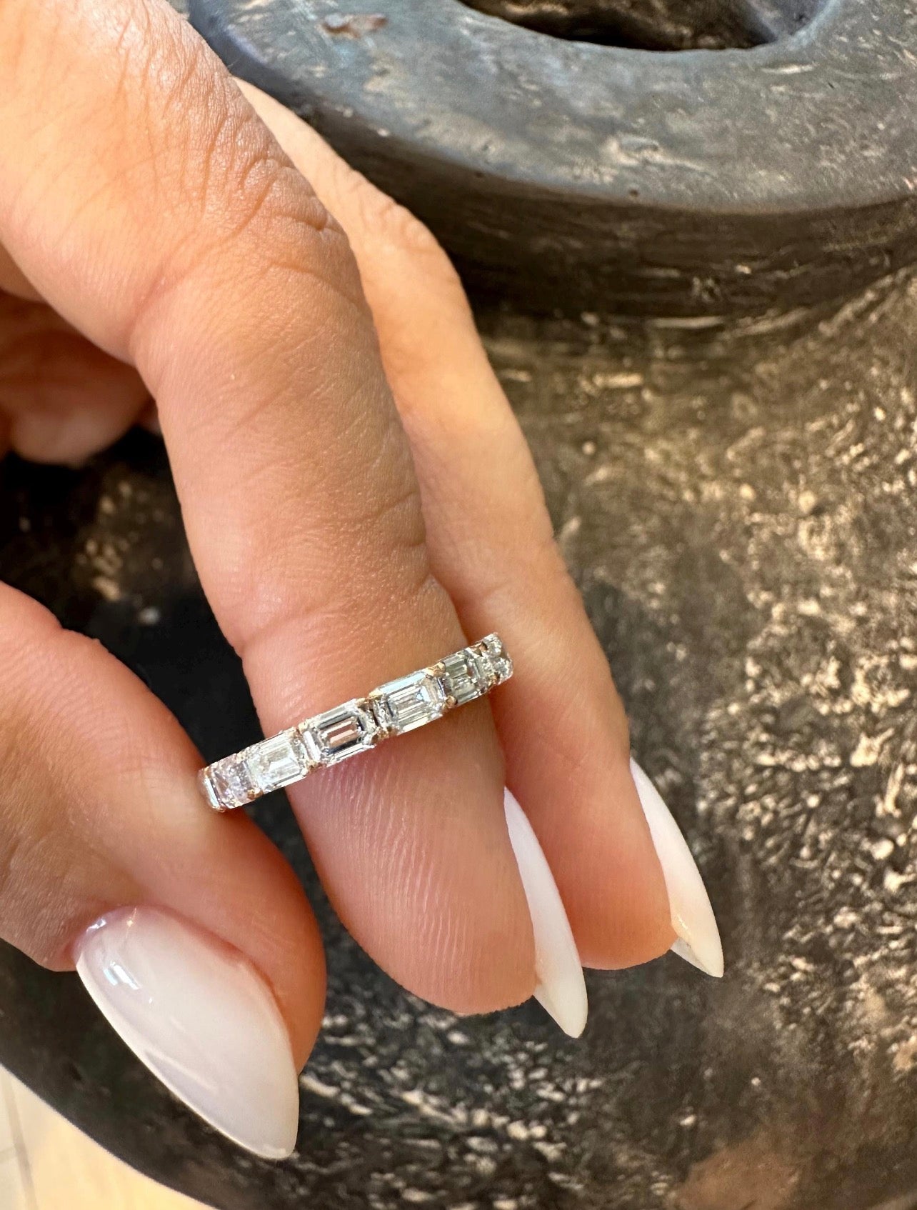 1.60ct Emerald Cut Wedding Band