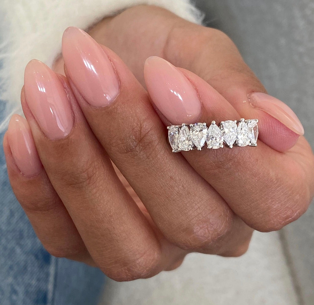 1.6ct Pear Cut Diamond Wedding Band